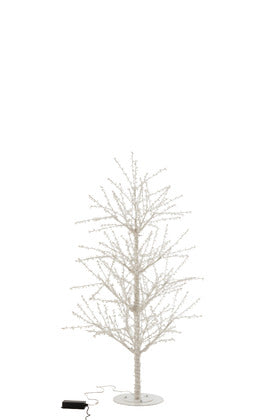 Tree Bare+Led+Pearl Metal White 240cm height