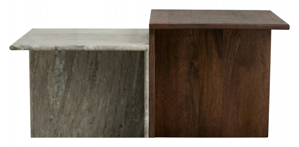 Low tables, wood/marble
