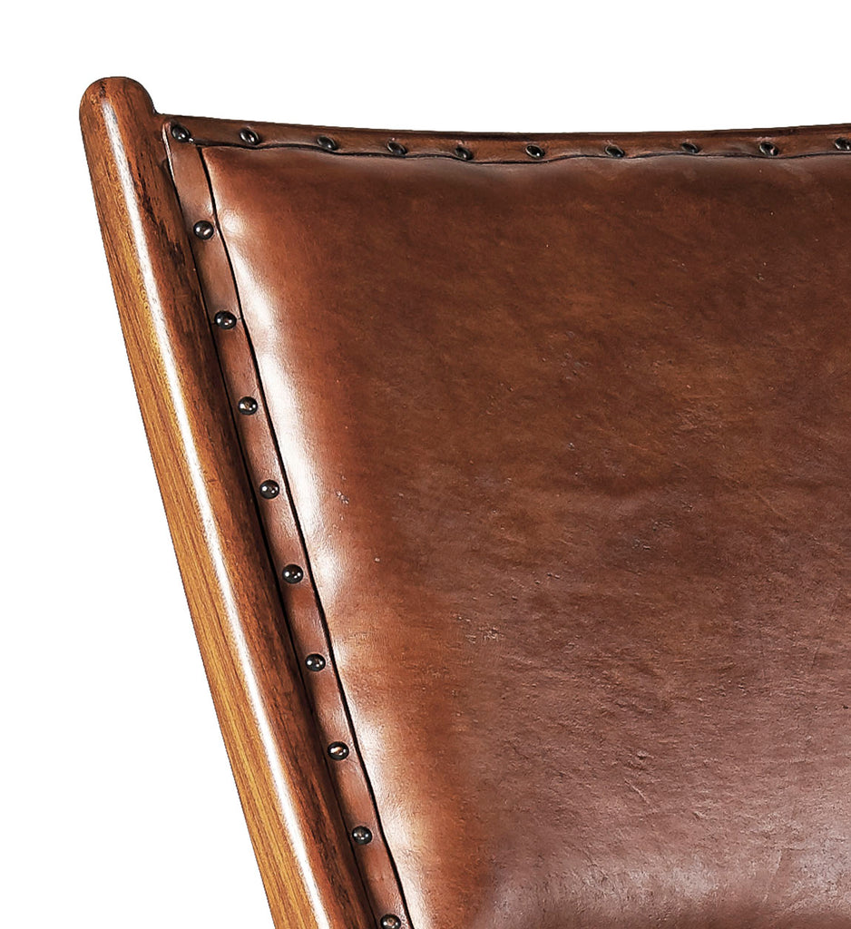 LEATHER FOLDING LOW ARMCHAIR