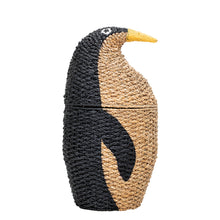 Load image into Gallery viewer, Penguin Basket w/Lid, Black, Bankuan Grass