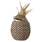 Pineapple Basket w/Lid, Black, Pandan