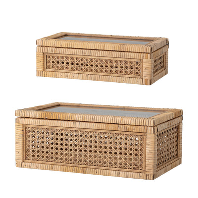 Box w/Lid, Nature, Rattan