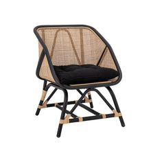 Load image into Gallery viewer, Lounge Chair, Black, Rattan