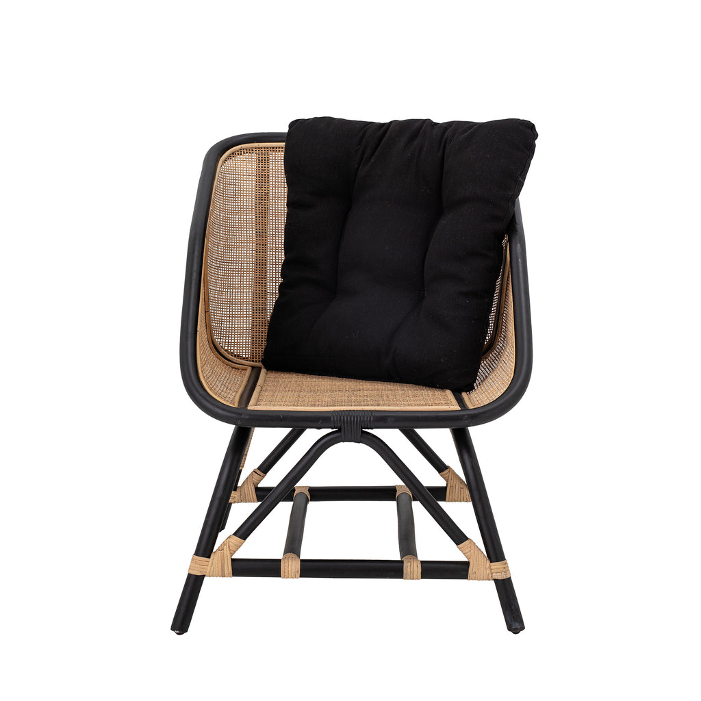 Lounge Chair, Black, Rattan