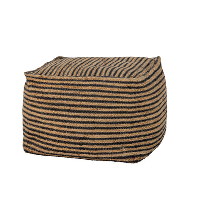 Pouf, Black, Jute