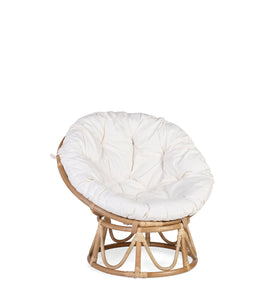 SMALL RATTAN PAPASAN ARMCHAIR WITH CUSHION