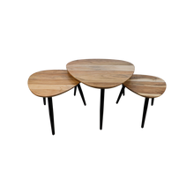 Load image into Gallery viewer, Coffee tables - ø70/ø50/ø45 - Acacia wood/iron - Set of 3