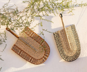 BROWN SEAGRASS DECO FAN 26X50 CM