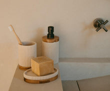 Load image into Gallery viewer, BG POLY/ACACIA TOOTHBRUSH HOLDER Ø8X11