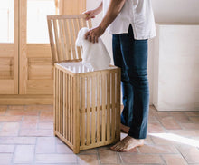 Load image into Gallery viewer, SQ.BAMBOO LAUNDRY BASKET