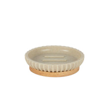 Cargar imagen en el visor de la galería, BEIGE WOOD RESIN BATHROOM SOAP DISH