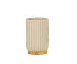 BEIGE WOOD RESIN TOOTHBRUSH HOLDER
