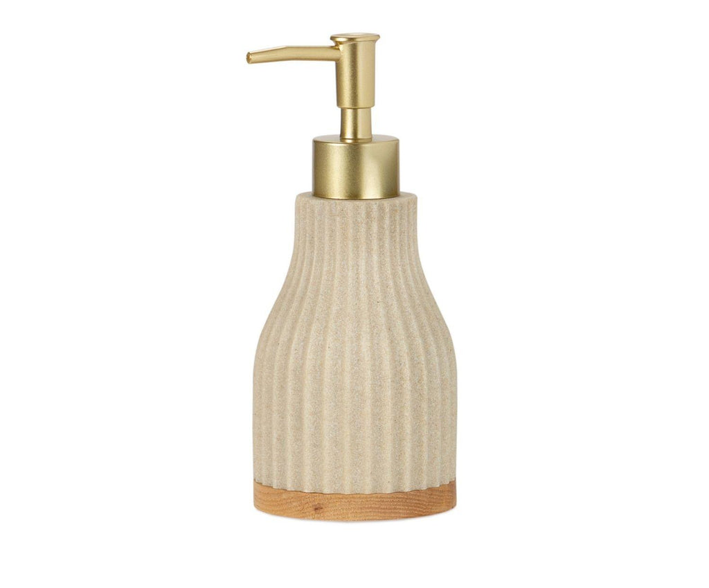 WOOD BEIGE RESIN BATHROOM DISPENSER