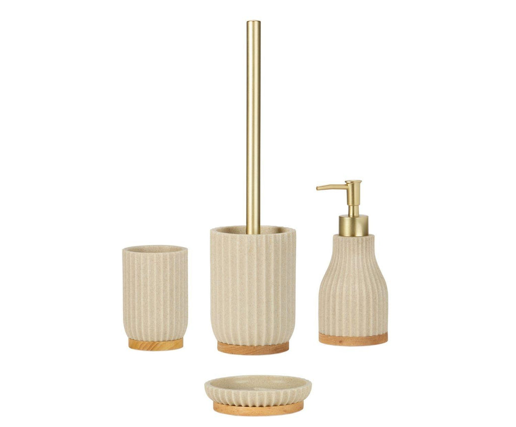 BEIGE WOOD RESIN BATHROOM SOAP DISH