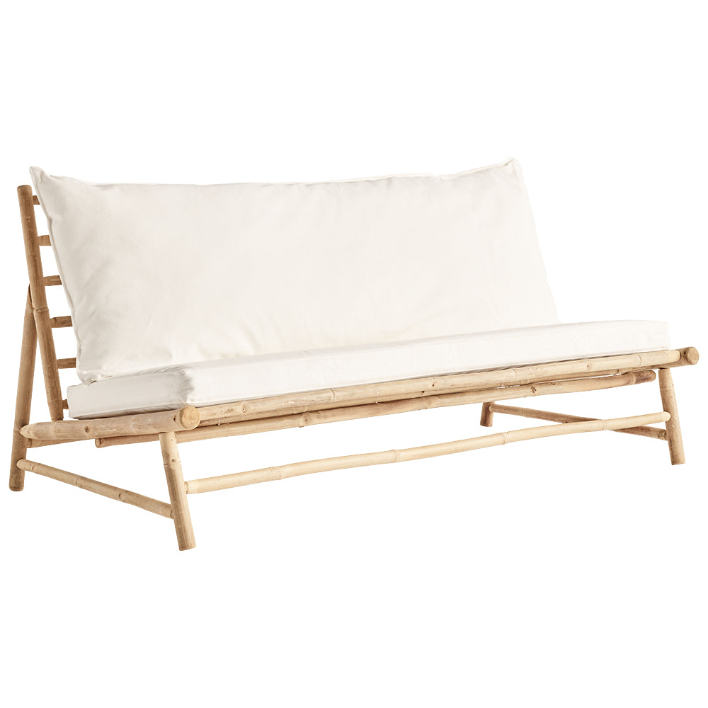 BAMBOO LOUNGE COUCH W. CUSHIONS W160X87XH45/80CM