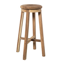 Laden Sie das Bild in den Galerie-Viewer, Solid teak wood bar stool