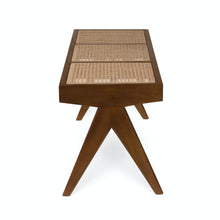 Load image into Gallery viewer, Wood &amp; Rattan bench