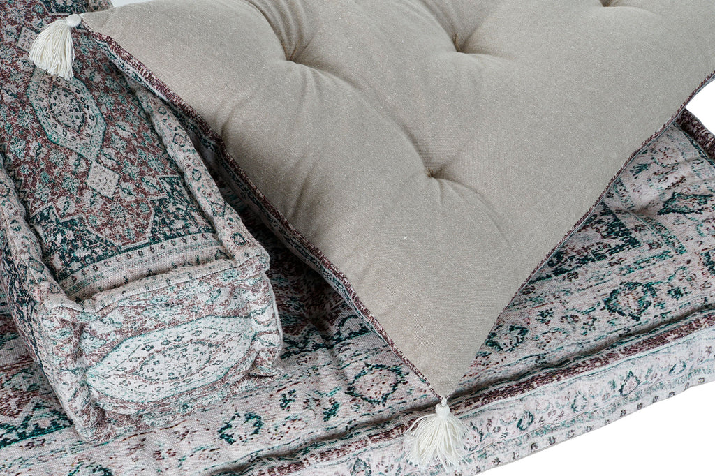 ARMCHAIR SET 4 COTTON 155X76X65 WORN OUT GREEN