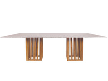 Cargar imagen en el visor de la galería, Marble top rectangular dining table