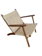 Load image into Gallery viewer, lounge chair, arm chair, rattan arm chair, teak rattan arm chair, teak rattan lounge chair, lounge chair Limassol, lounge chair Cyprus, arm chair Limassol, arm chair Cyprus, boho arm chair, boho lounge chair, boho rattan arm chair, boho rattan lounge chair