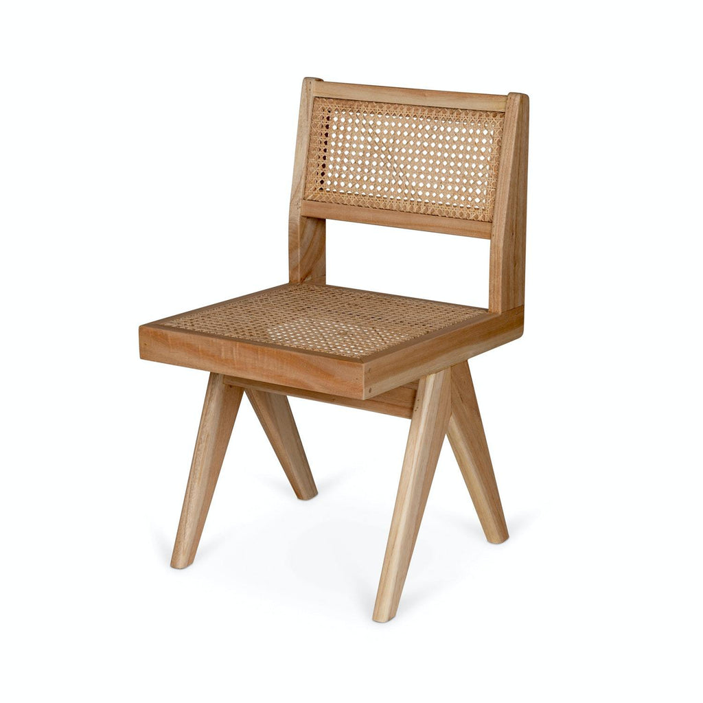 Scandi Solid Teak & Rattan Dining chair