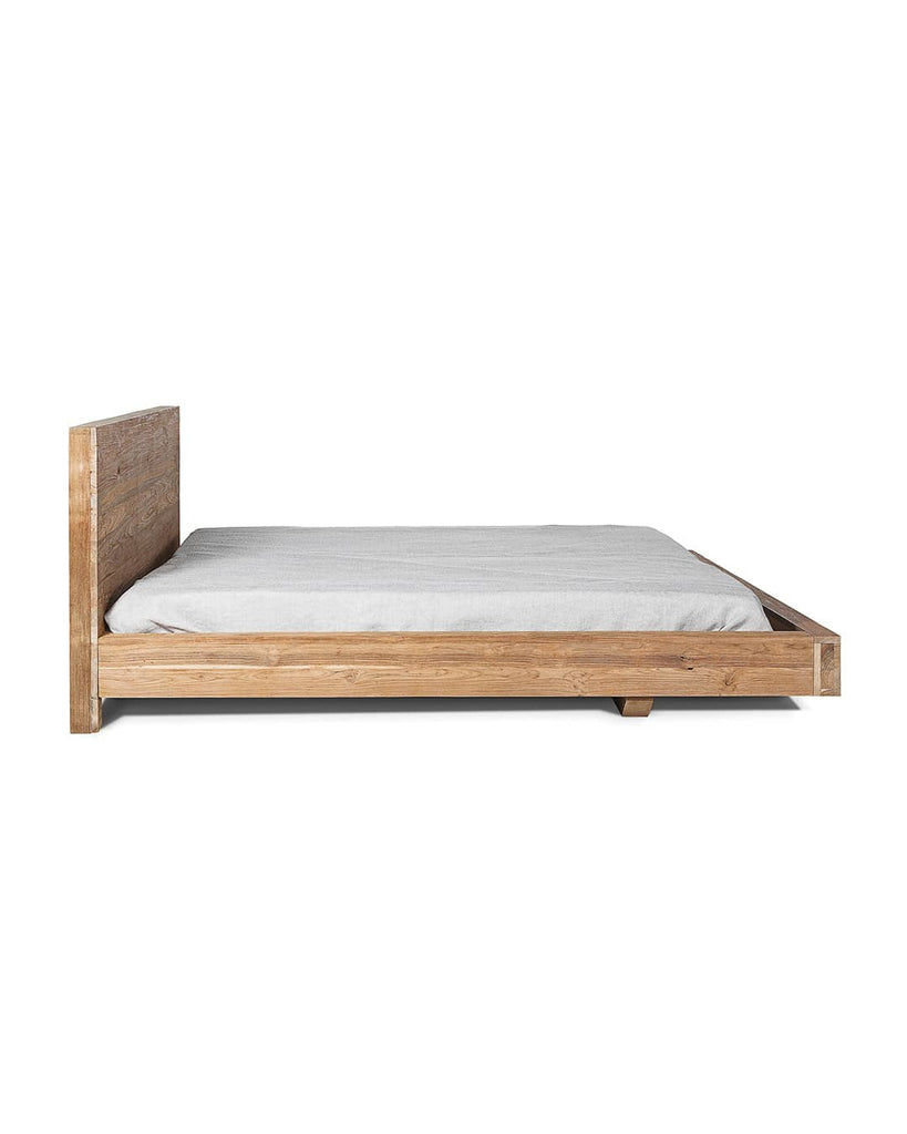 Bed 160 Untreated solid reclaimed teak