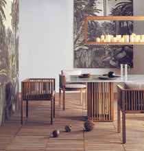 Cargar imagen en el visor de la galería, Marble top rectangular dining table