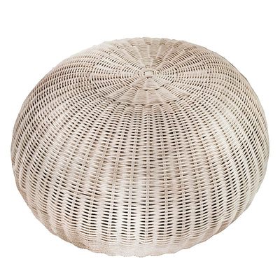 Natural rattan pouf