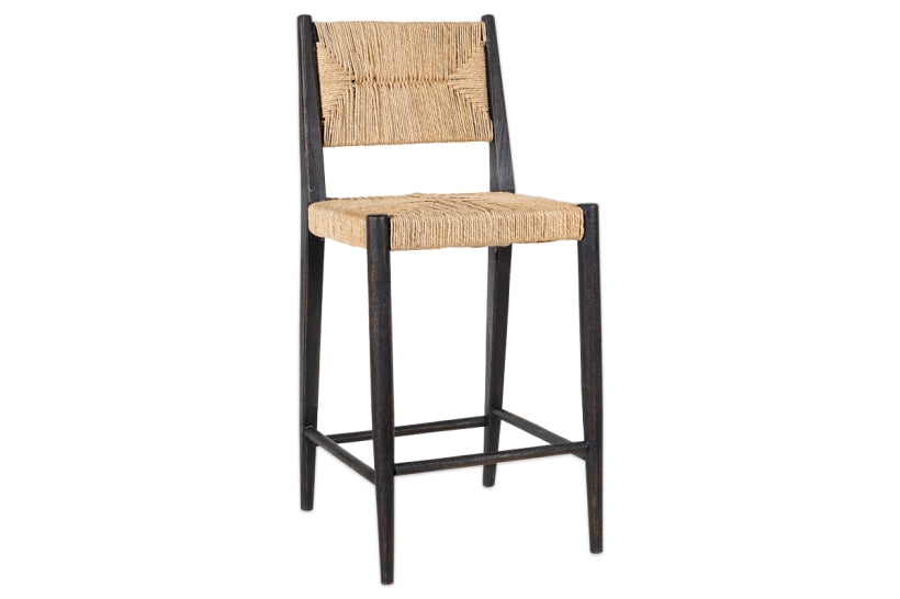 Acacia & Munja Grass Counter Chair Black