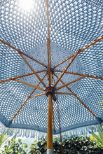 Carica l&#39;immagine nel visualizzatore di Gallery, Hand-knotted umbrella fringes – blue – 250 cm