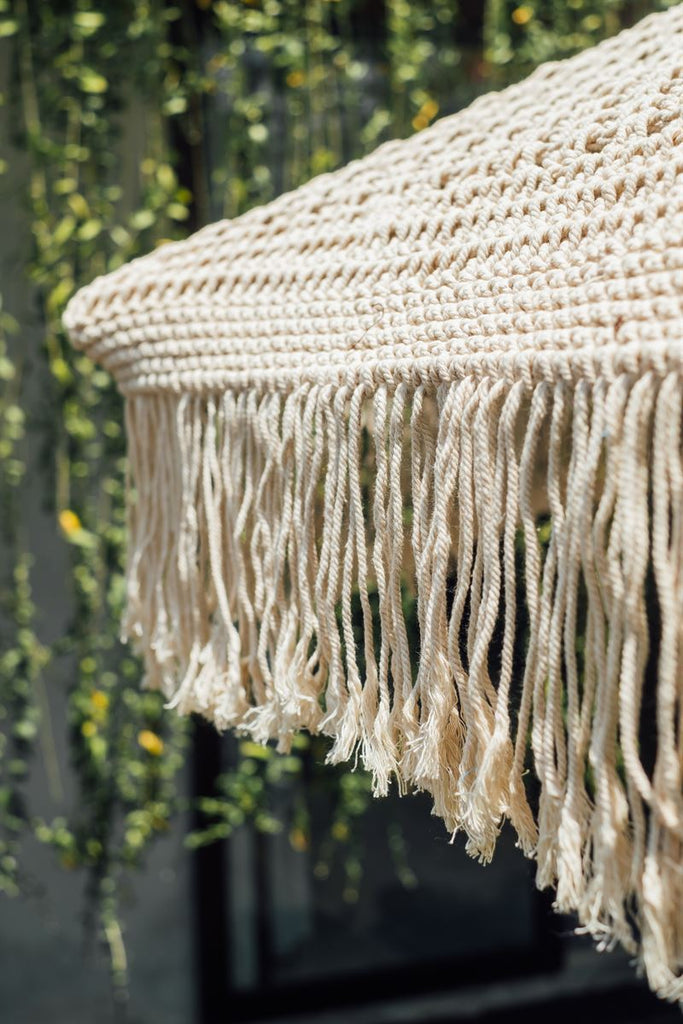 HAND KNOTTED PARASOL FRINGES – CREAM – 250 CM