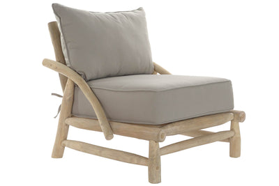 TEAK ARMCHAIR 82X80X73 LIGHT GREY