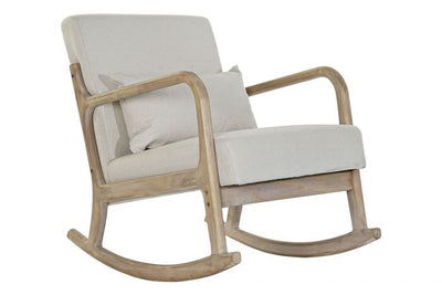 ARMCHAIR LINEN RUBBERWOOD 66X85X81 ROCKING CHAIR