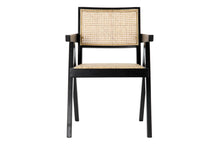 Load image into Gallery viewer, CHAIR ELM RATTAN 56,5X60X86 RACK BLACK