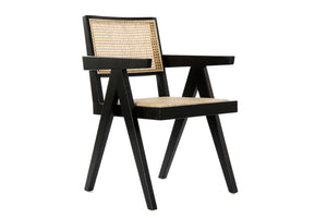 CHAIR ELM RATTAN 56,5X60X86 RACK BLACK