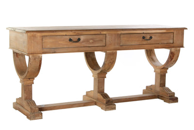 DESK PINE RECYCLED 180X61X82 BROWN