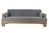 COUCH RECYCLED WOOD 224X95X82 GREY