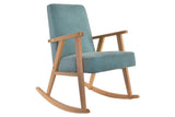 ROCKING CHAIR BEECH POLYESTER 54,3X87X88 TURQUOISE