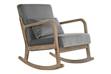 Load image into Gallery viewer, ARMCHAIR LINEN RUBBERWOOD 66X85X81 ROCKING CHAIR