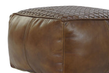 Load image into Gallery viewer, LEATHER POUF 45X45X32 BROWN