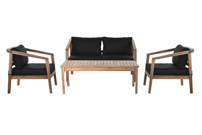 ARMCHAIR SET 4 TEAK COTTON 130X75X75 TABLE NATURAL