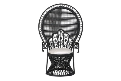 BLACK PEACOCK ARMCHAIR 96X66X140