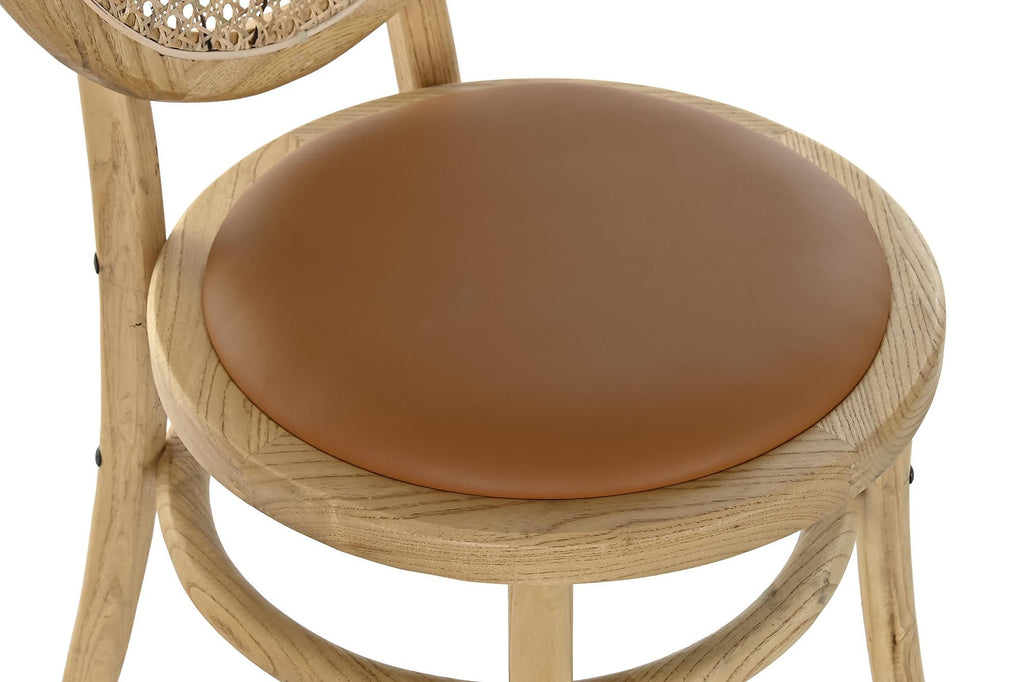 RATTAN CHAIR 43X43X89 CAMEL UPHOLSTERED