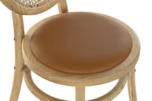 Load image into Gallery viewer, RATTAN CHAIR 43X43X89 CAMEL UPHOLSTERED