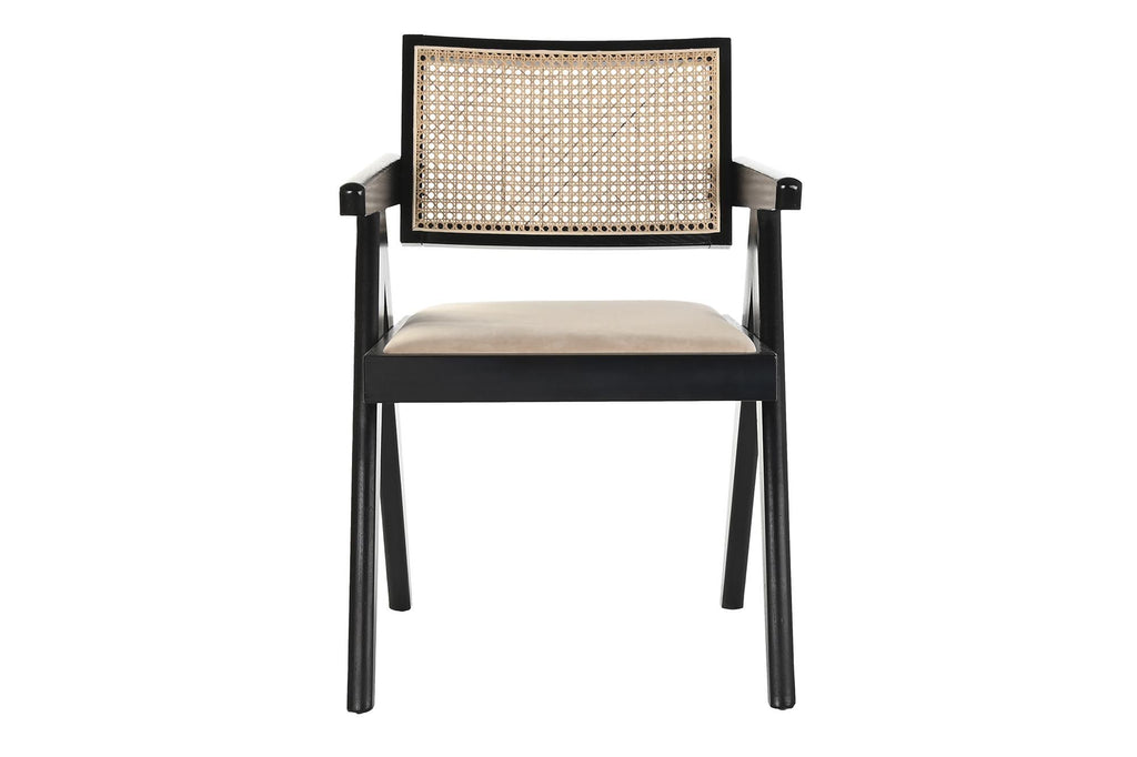RATTAN CHAIR 56X54X82 BEIGE UPHOLSTERED