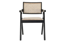 Load image into Gallery viewer, RATTAN CHAIR 56X54X82 BEIGE UPHOLSTERED