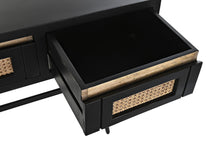 Load image into Gallery viewer, CONSOLE RATTAN HANDLE 125X40X76 BLACK