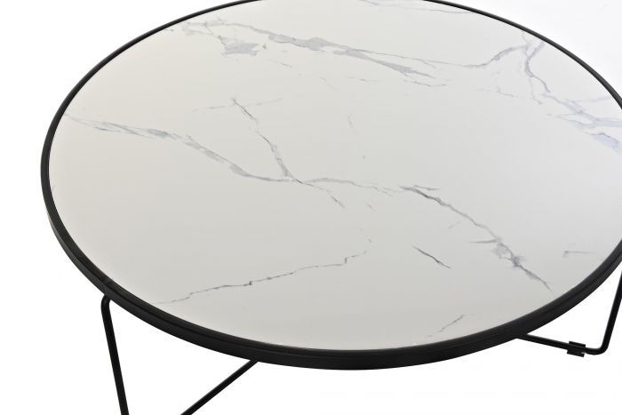 AUXILIARY TABLE METAL MARBLE 92X92X38 BLACK
