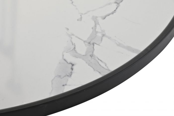 AUXILIARY TABLE METAL MARBLE 92X92X38 BLACK