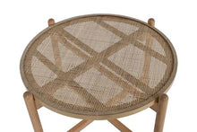 Charger l&#39;image dans la galerie, COFFEE TABLE PAULOWNIA RATTAN 66X66X45 NATURAL